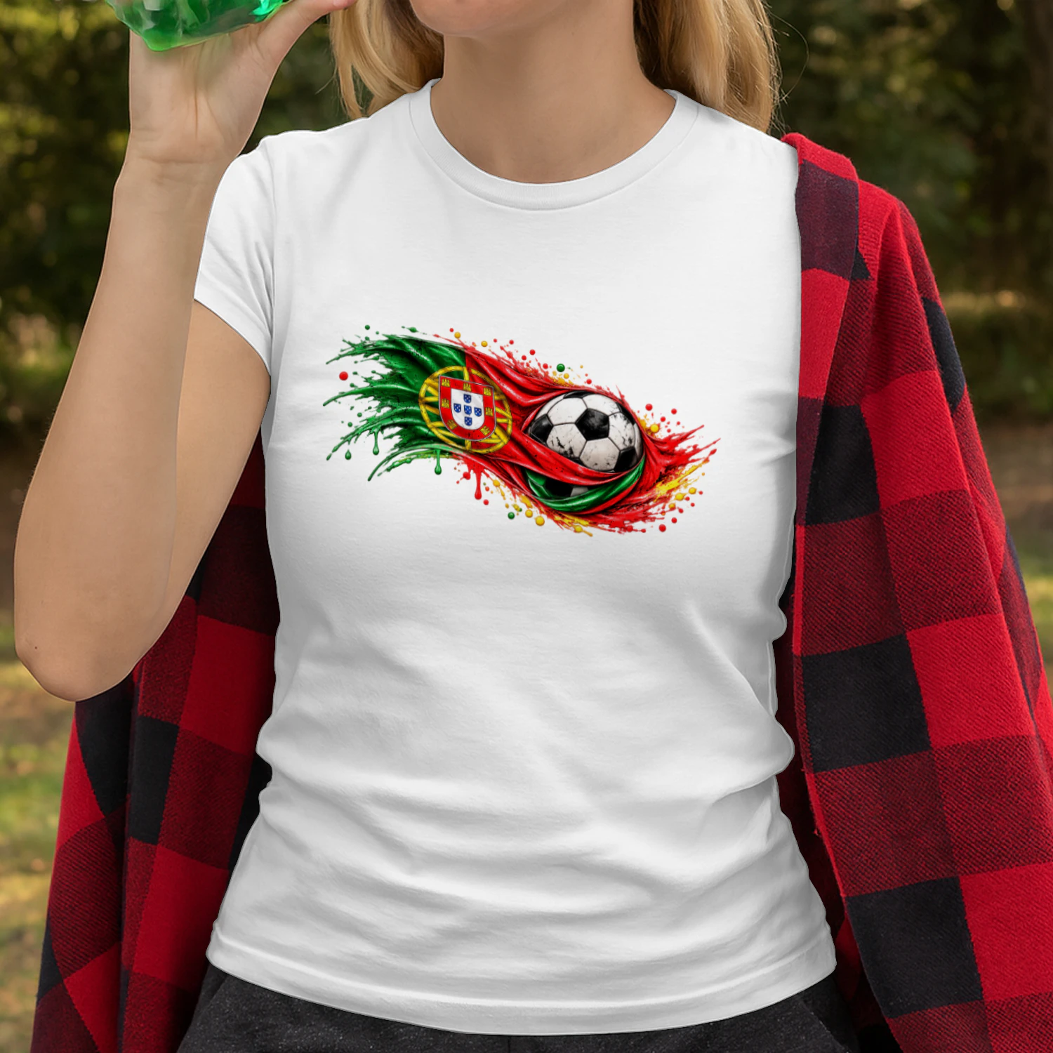 Portugal Football Pride T-Shirt (First Model) – Portuguese Flag & Soccer Design