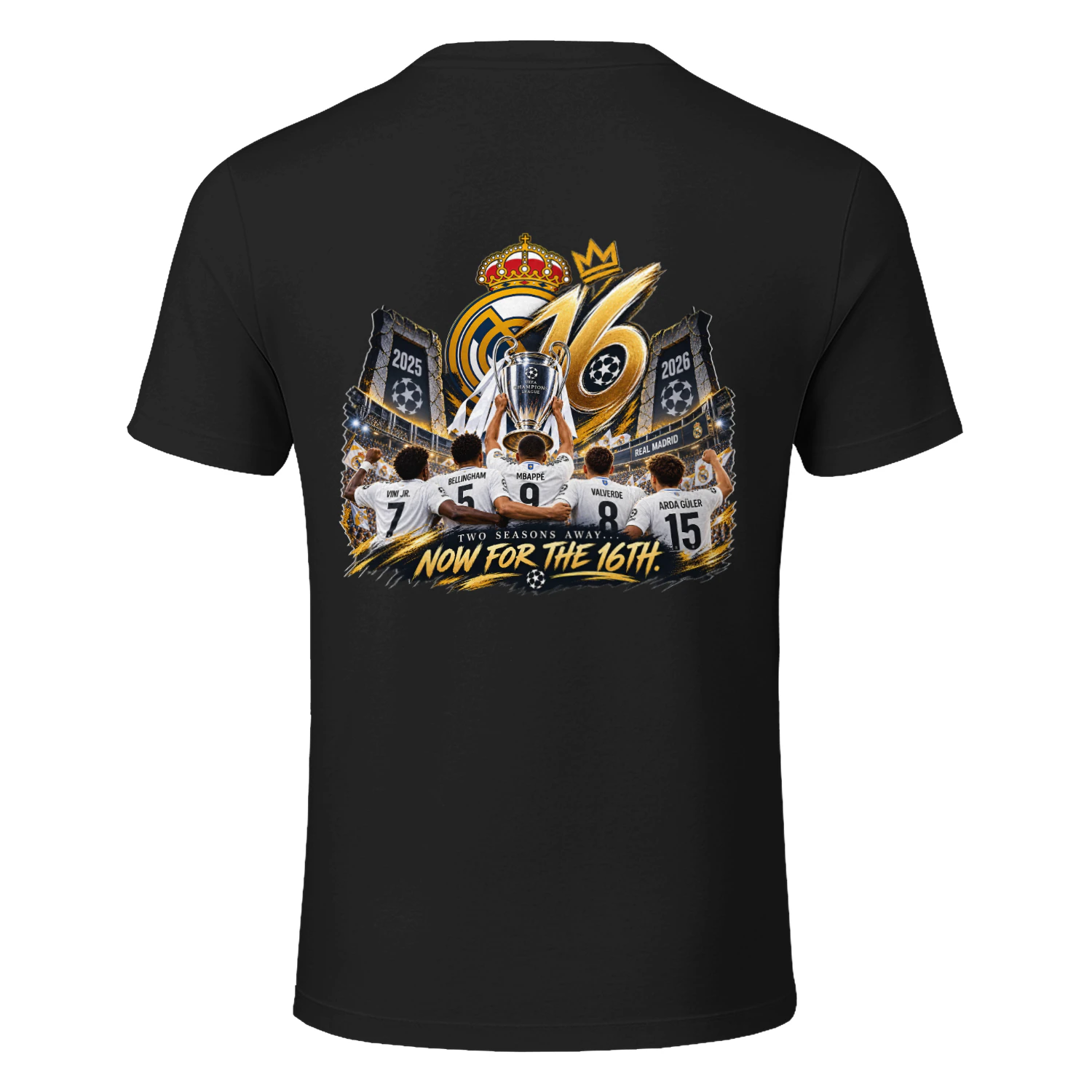 Real Madrid Road to the 16th T-Shirt – Football Fan Graphic
