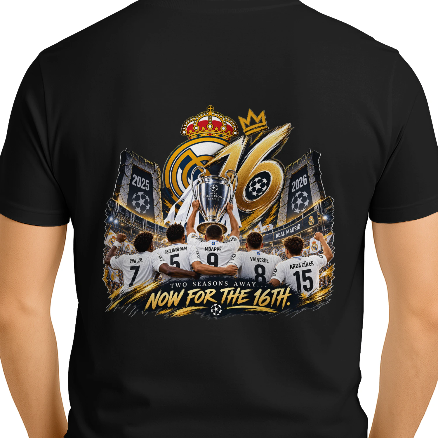 Real Madrid Road to the 16th T-Shirt – Football Fan Graphic