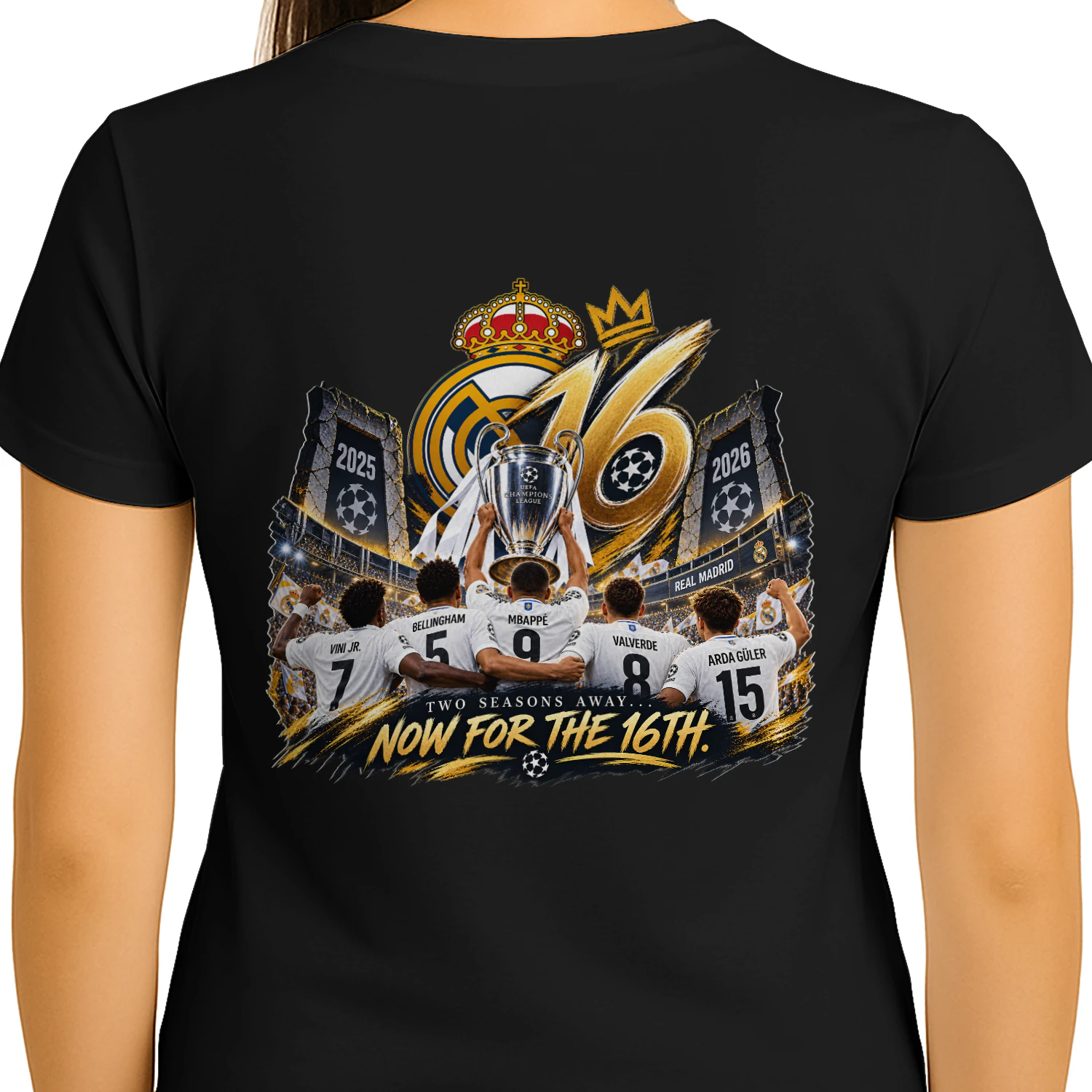 Real Madrid Road to the 16th T-Shirt – Football Fan Graphic