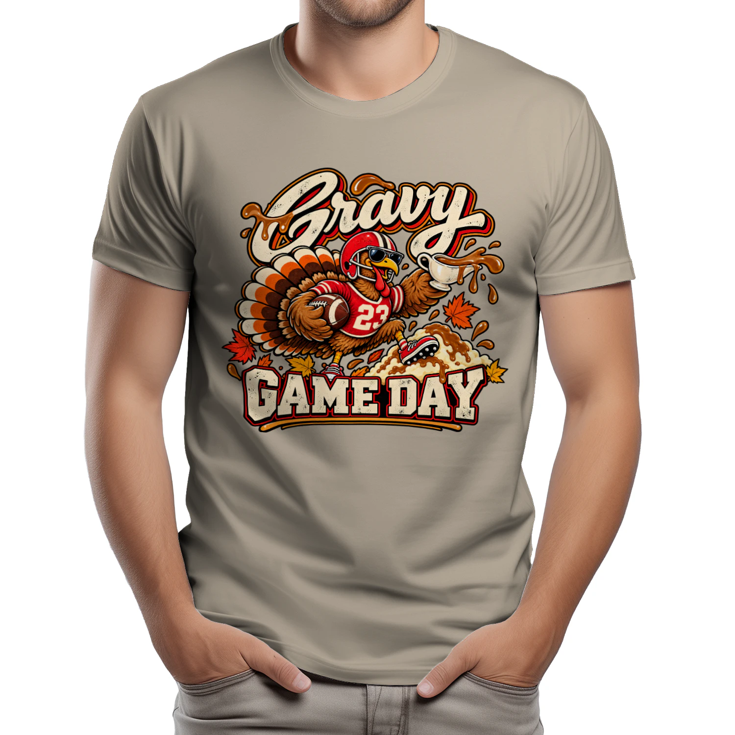 Gravy Game Day T-Shirt – Funny Thanksgiving Football Turkey Graphic Tee