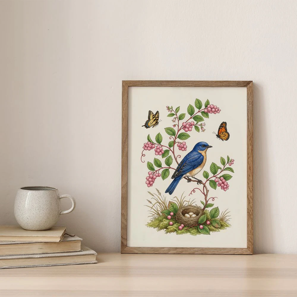 Vintage Bluebird Wall Art