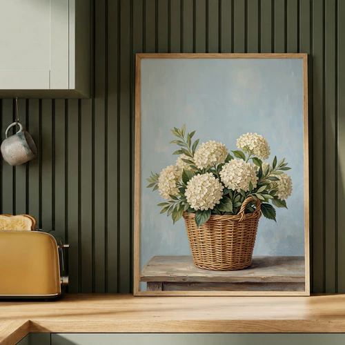 White Hydrangea Wall Art
