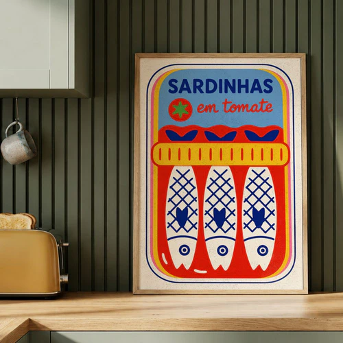 Vintage Sardine Tin Wall Art Print