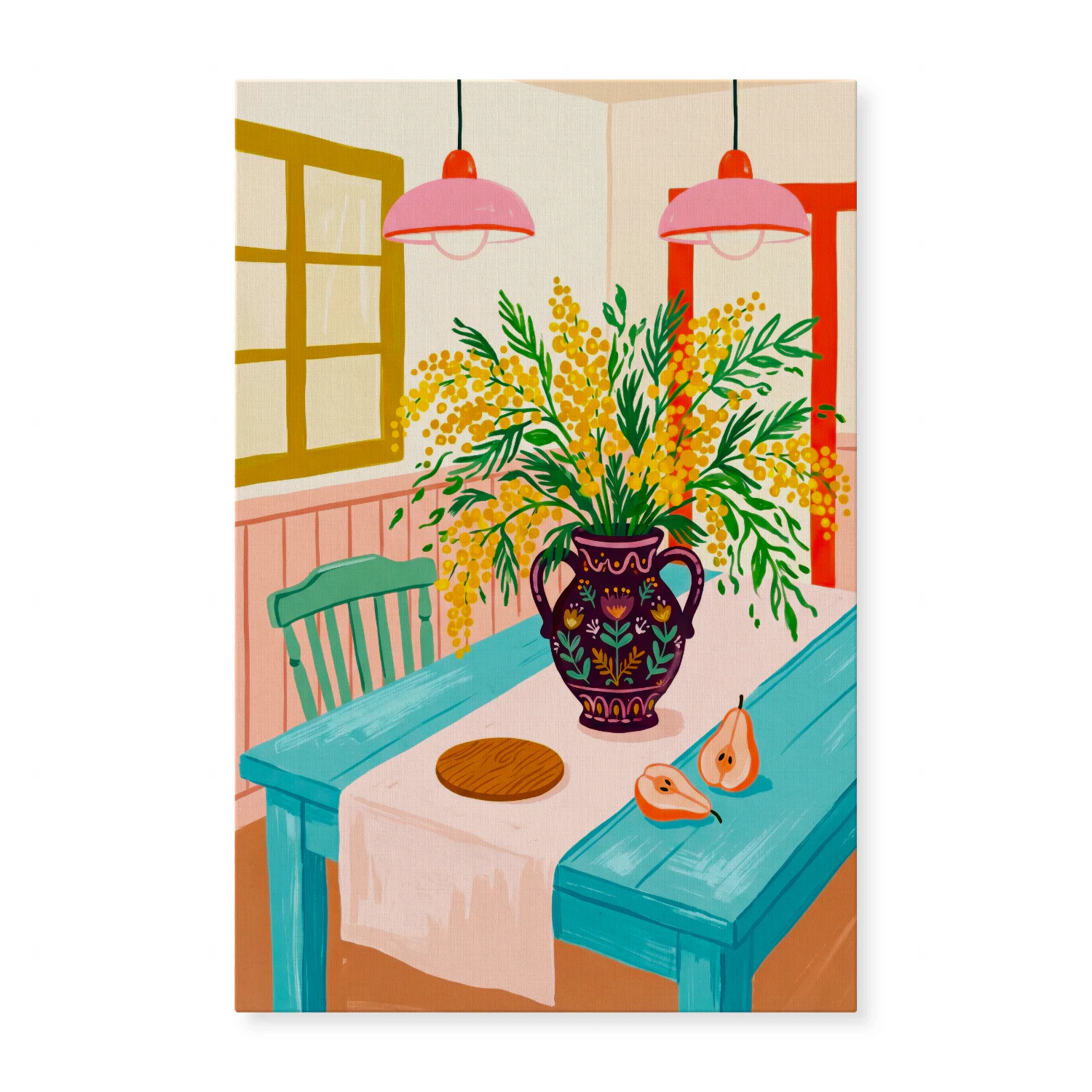 French Country Mimosa Floral Wall Art Print