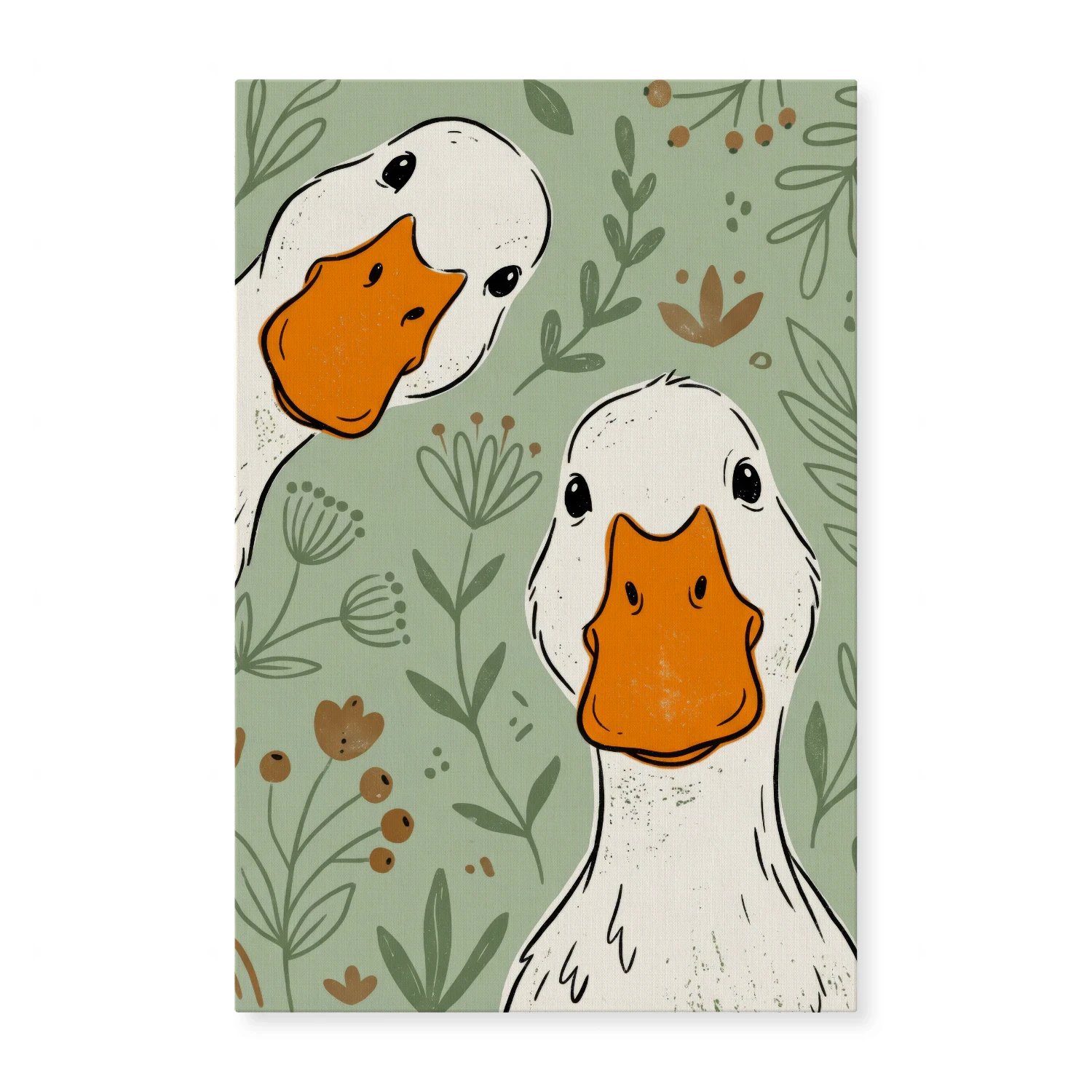 Cute Duck Cottagecore Wall Art Print