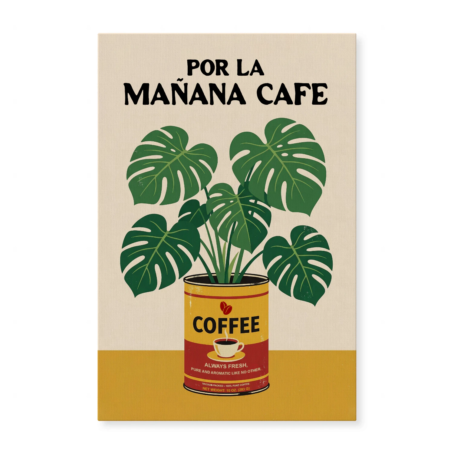 Coffee Wall Art – Monstera Botanical Café Print
