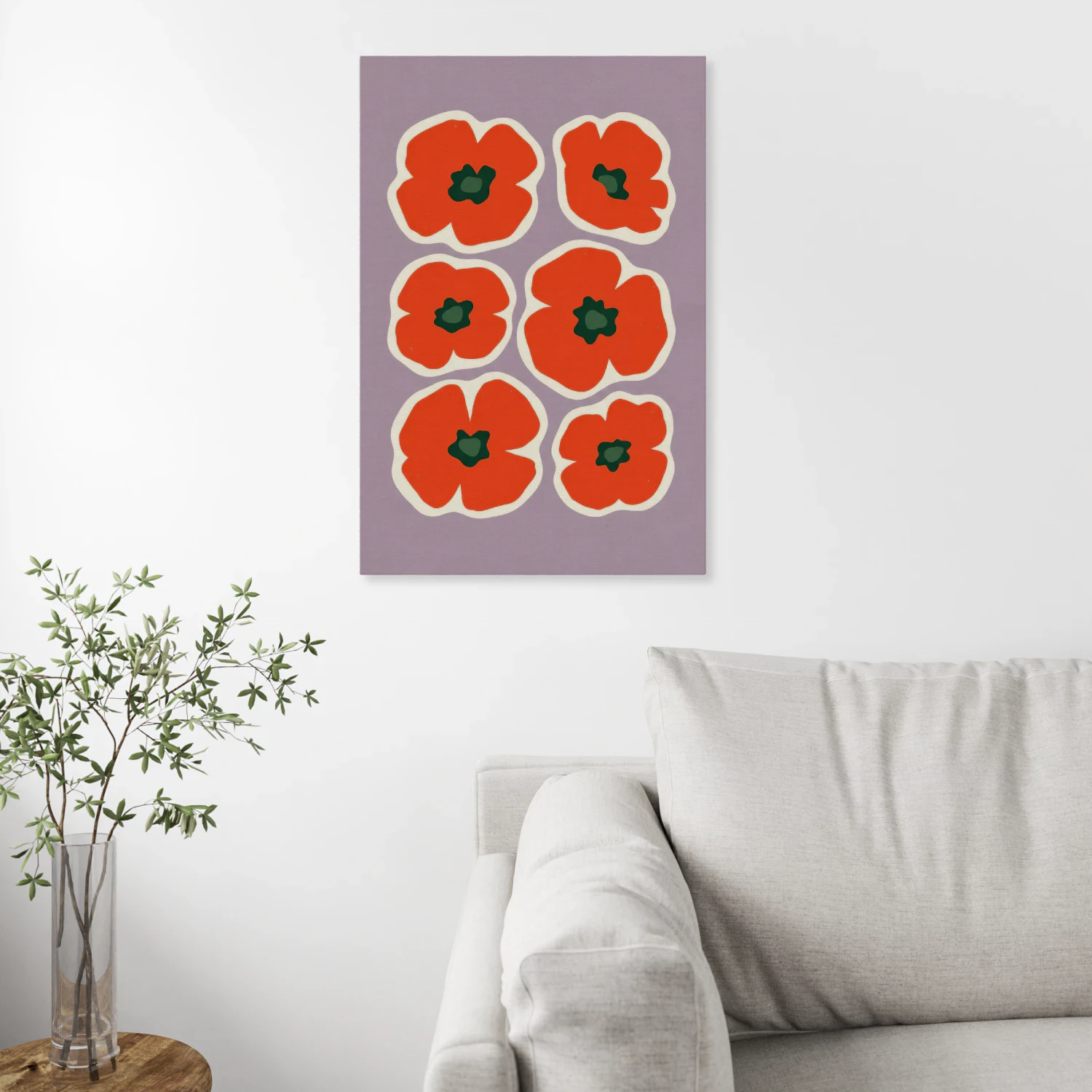 Minimalist Red Poppy Wall Art Print