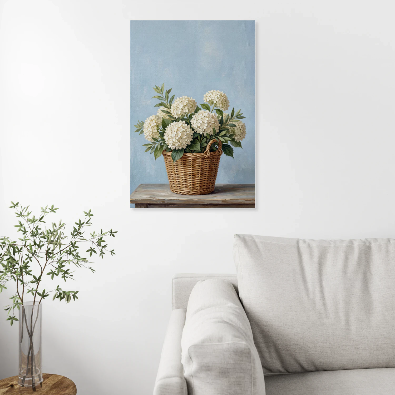 White Hydrangea Wall Art