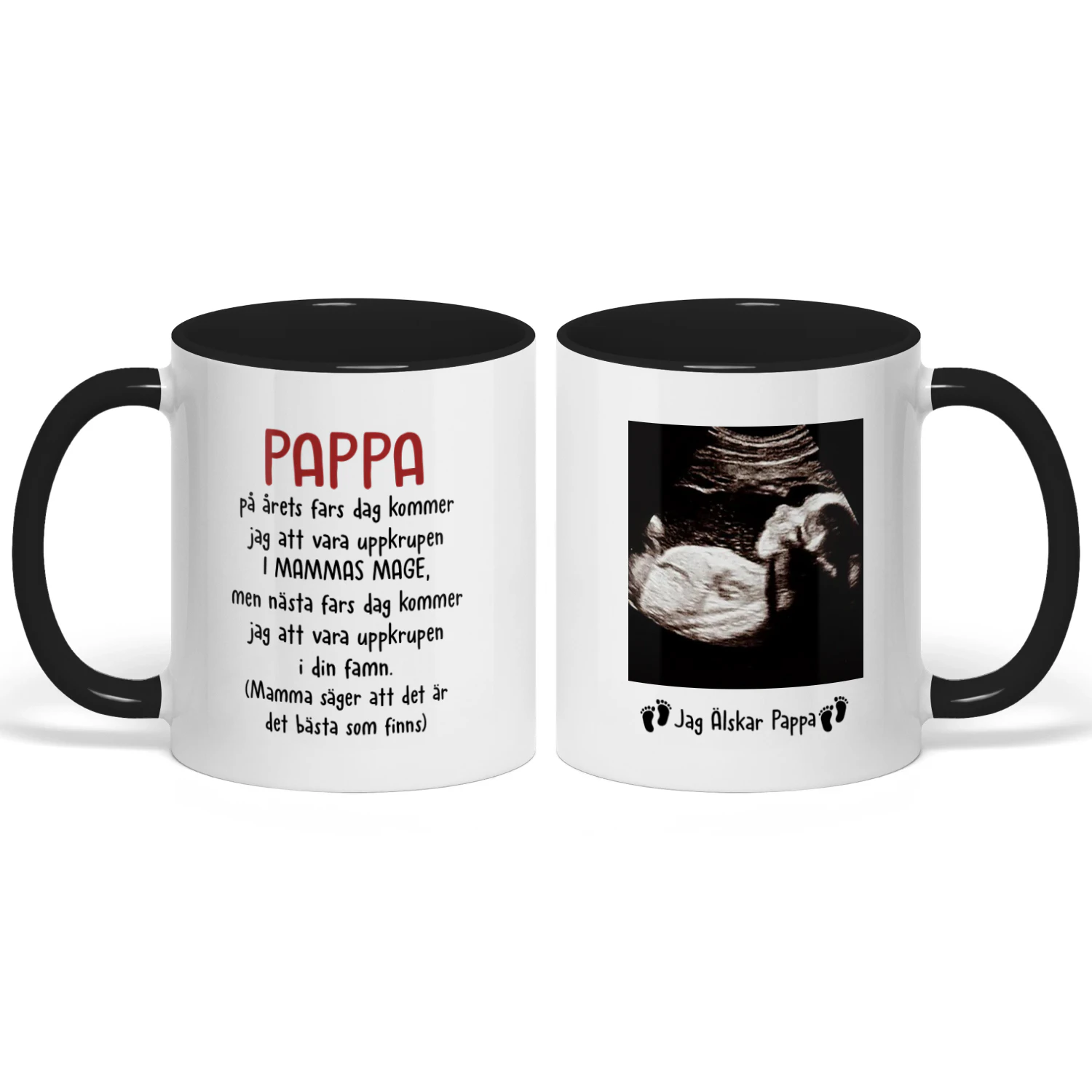 Personlig Mugg Till Blivande Pappa | Första Fars Dag Present | KaffeMugg Med Ultraljudsbild Av Bebis