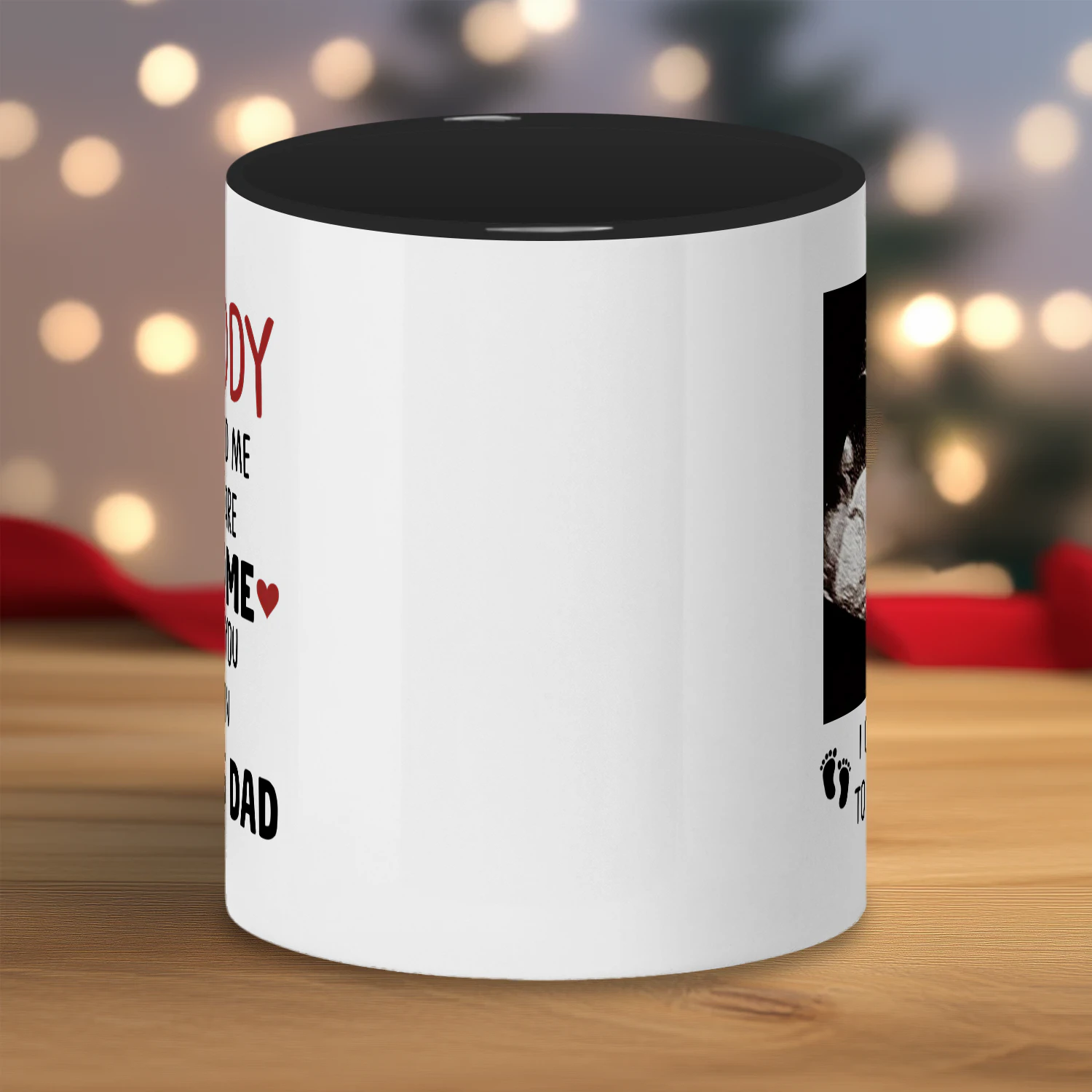 Custom Two Tone Mug For Dad To Be | First Father's Day Gift For Expectant Father | Personalized Coffee Mug With Ultrasound Picture
