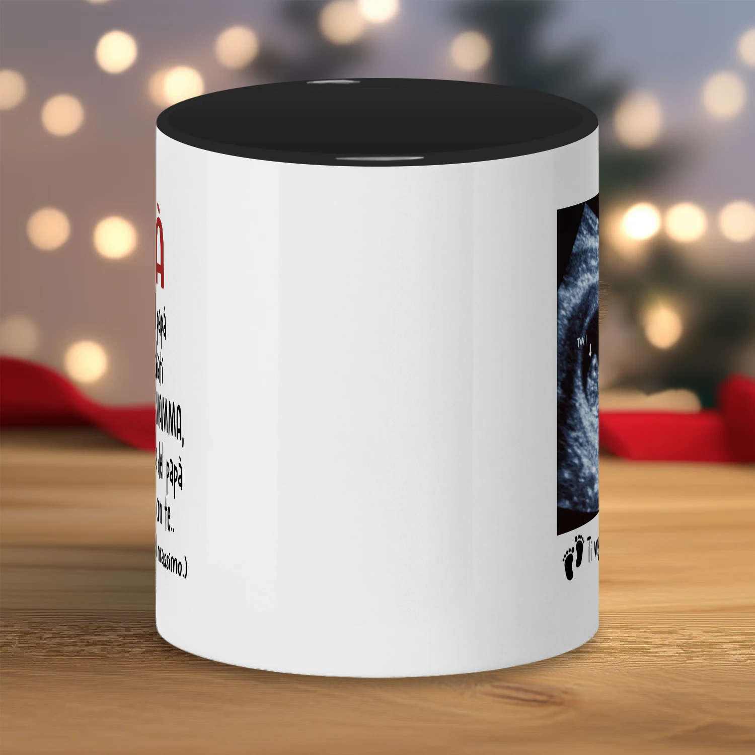 Tazza Personalizzata Futuro Papà | Regalo Prima Festa Del Papà | Tazza Di Caffè Con L'immagine Ad Ecografia Del Bambino