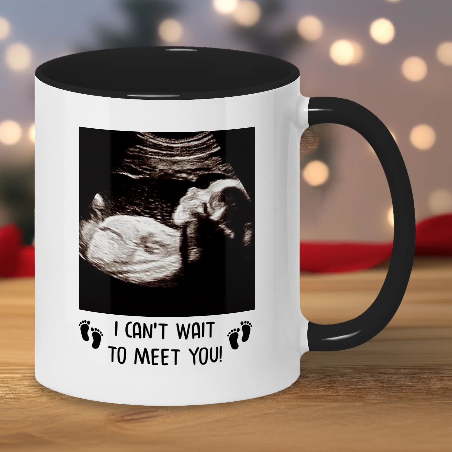 Custom Two Tone Mug For Dad To Be | First Father's Day Gift For Expectant Father | Personalized Coffee Mug With Ultrasound Picture
