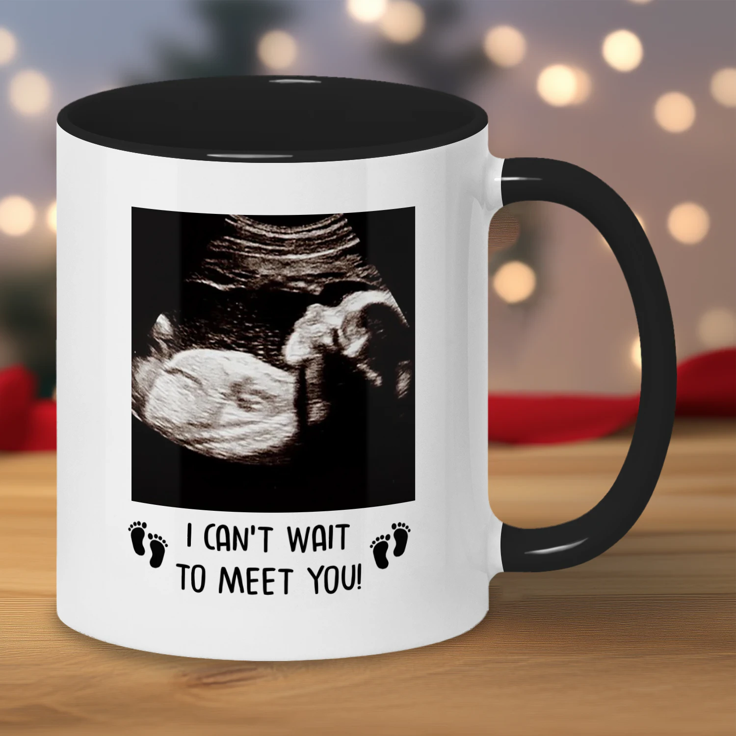 Custom Two Tone Mug For Dad To Be | First Father's Day Gift For Expectant Father | Personalized Coffee Mug With Ultrasound Picture