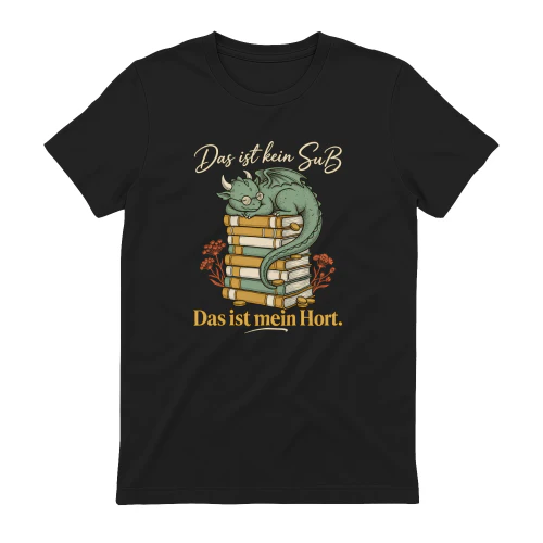 Bücherdrache T-Shirt „Das ist kein SuB. Das ist mein Hort.“
