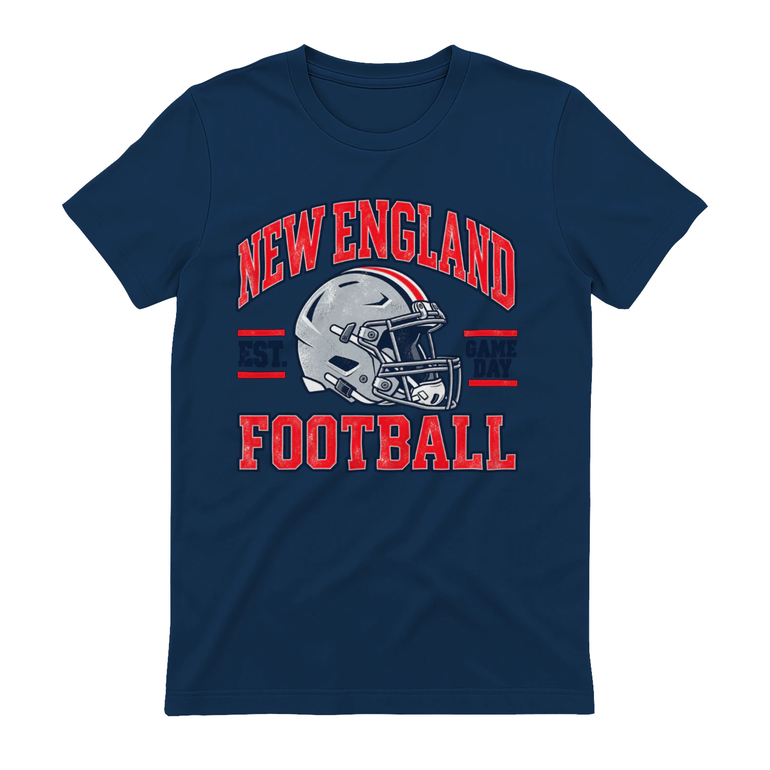 New England Football Game Day Shirt 🏈 Vintage Red Navy Football Fan Tee – Stadium & Sunday Game Outfit – Get Yours!