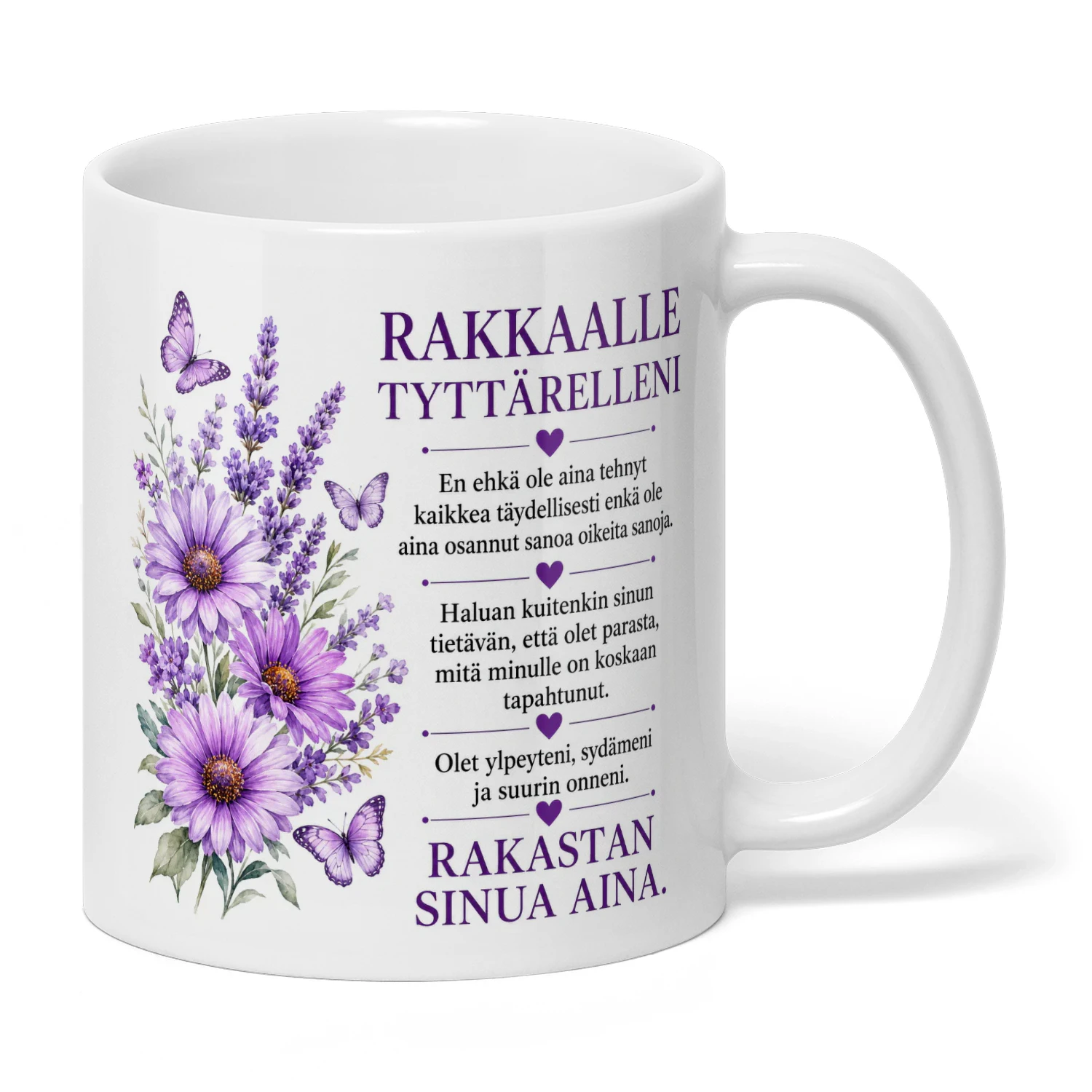 Rakkaudella tyttärelleni - Muki lämpimällä viestillä 🎁