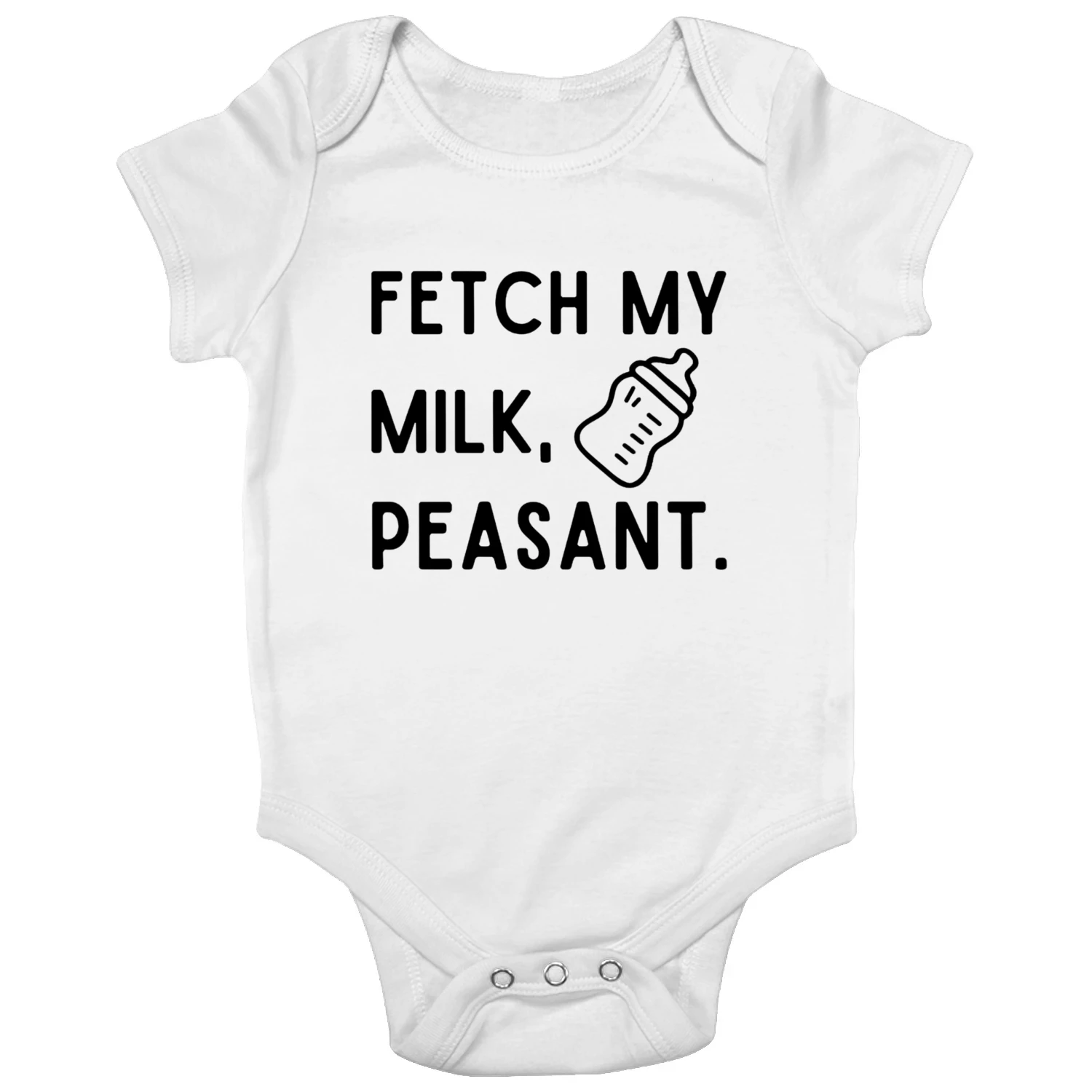 Funny Baby Bodysuit - "Fetch My Milk, Peasant" - Hilarious Baby Shower Gift