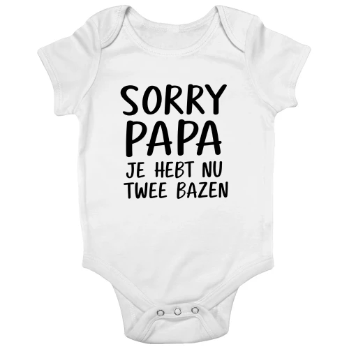 Romper "Sorry Papa, Je Hebt Nu Twee Bazen" - Babycadeau