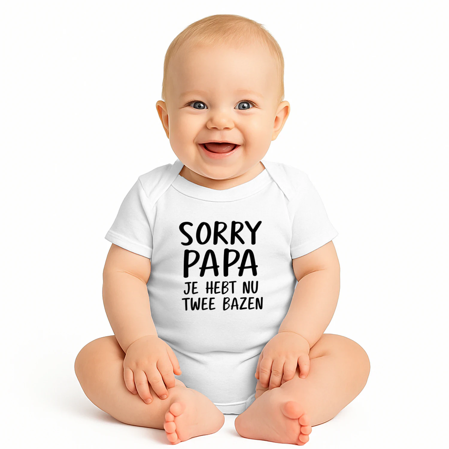 Romper "Sorry Papa, Je Hebt Nu Twee Bazen" - Babycadeau