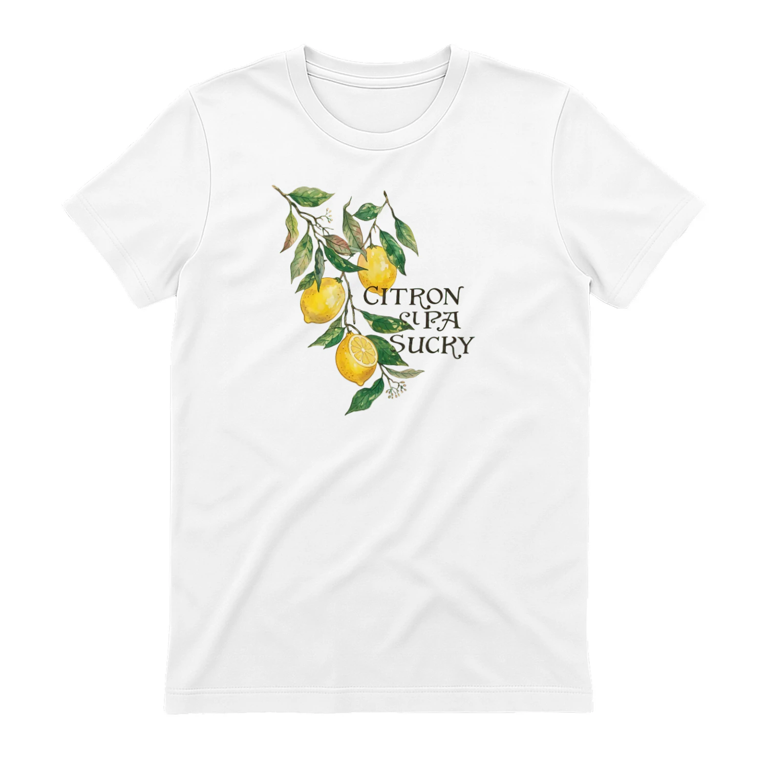 Citron Sucks Lemon Tree T-Shirt | Funny Citrus Graphic Tee | White