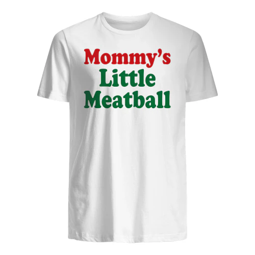 Modern "Mommy's Little Meatball" Graphic T-Shirt – Retro Red & Green Typography Streetwear Top