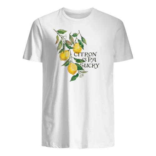 Citron Sucks Lemon Tree T-Shirt | Funny Citrus Graphic Tee | White