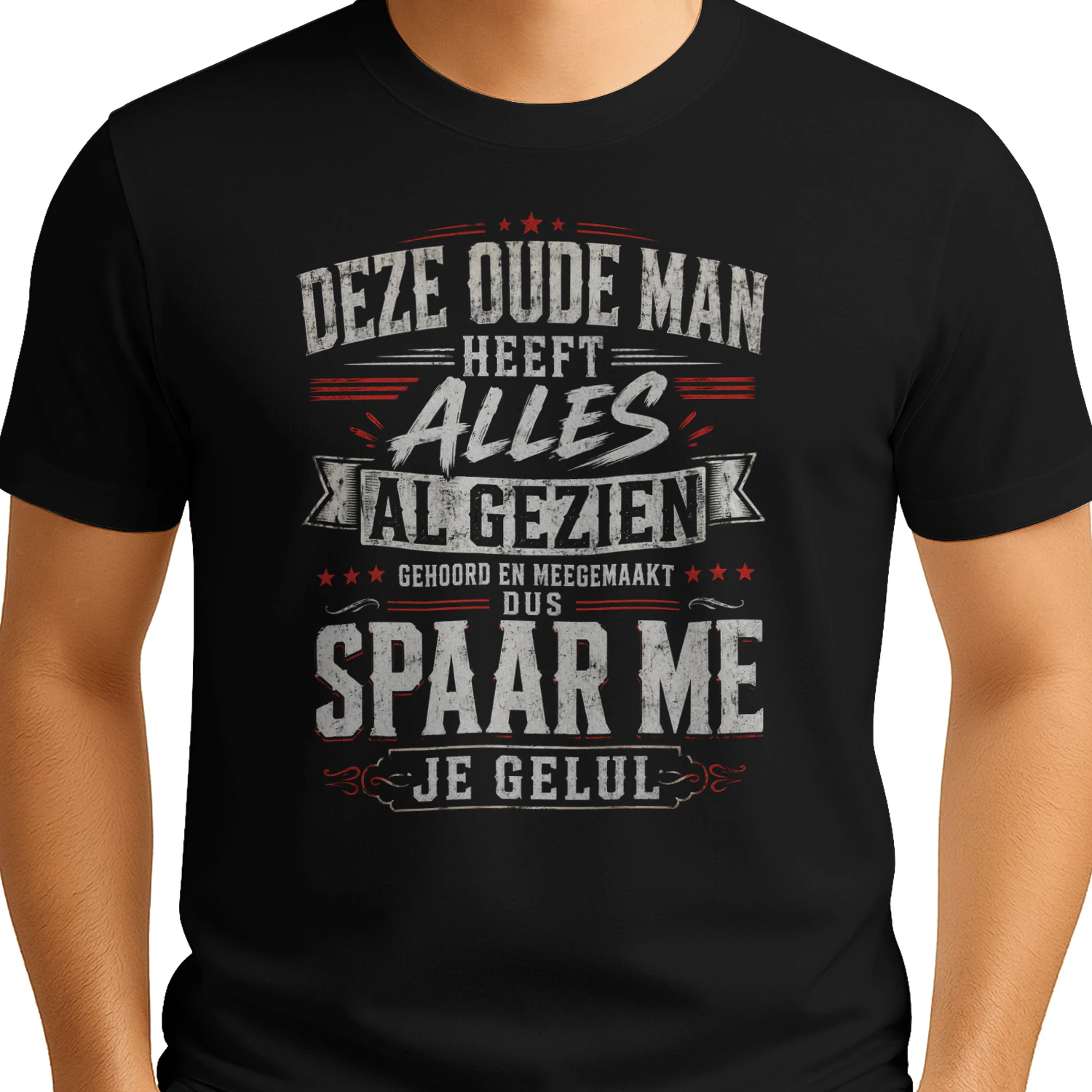 Sarcastisch Quote Shirt - "Spaar Me Je Gelul" - T-Shirt voor Mannen