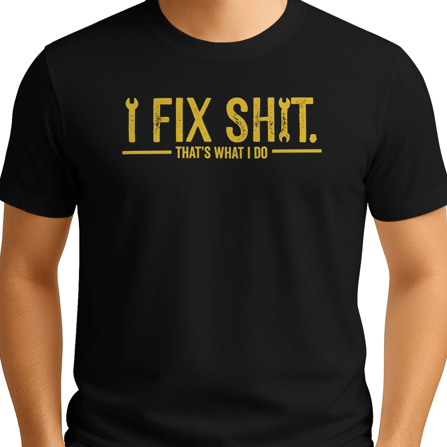 I Fix Shit That's What I Do T-Shirt | Funny Mechanic Handyman Shirt | Black Distressed Graphic Tee