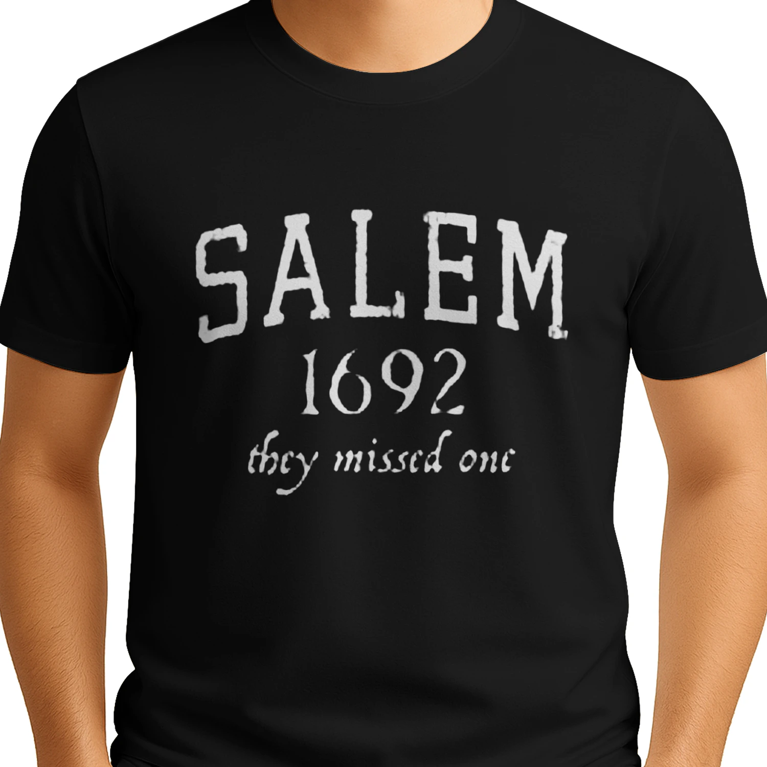 SALEM 1692 they missed one" Funny Witch T-Shirt – Sarcastic Halloween Graphic Tee