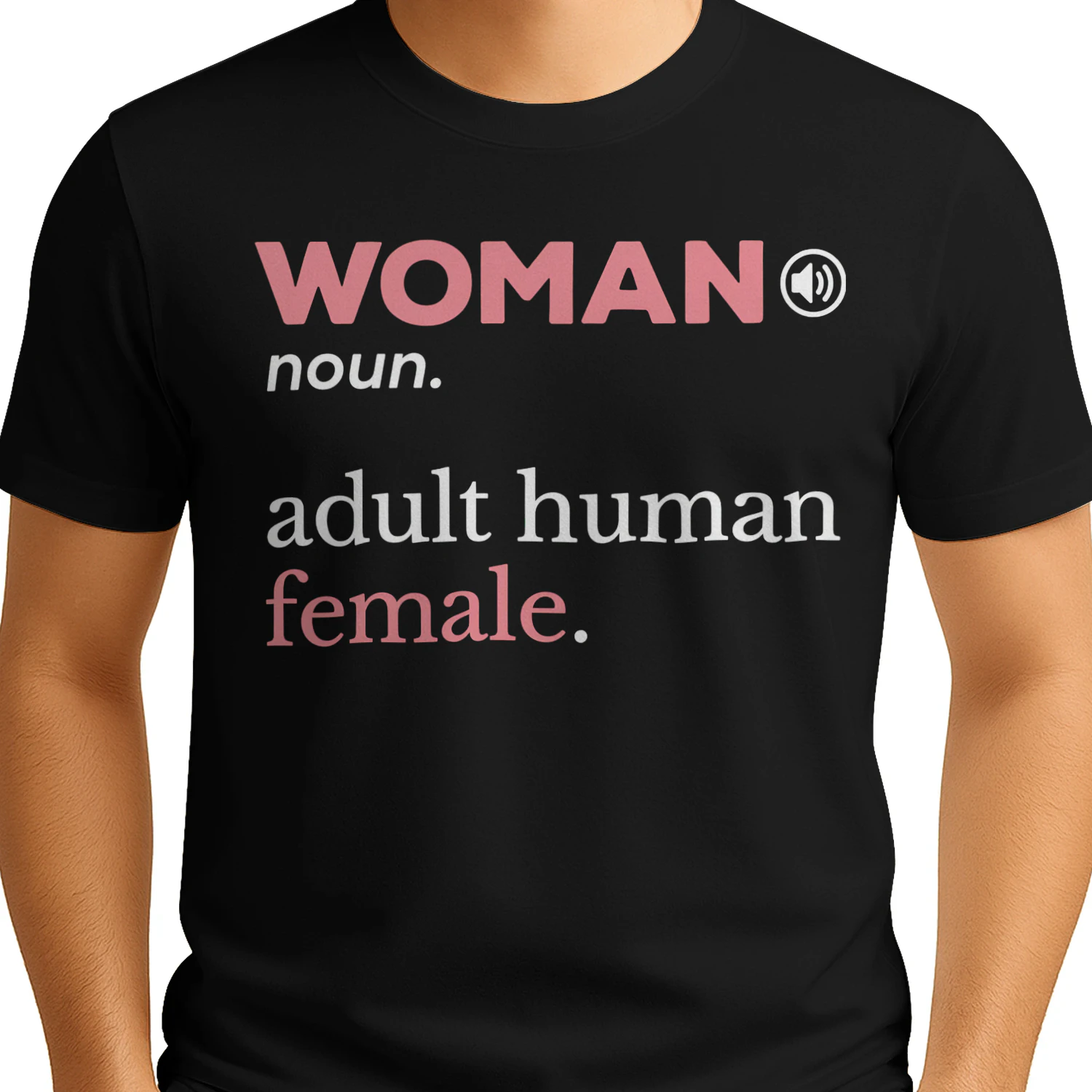 WOMAN noun adult human female." Dictionary Definition T-Shirt – Feminism Graphic Tee