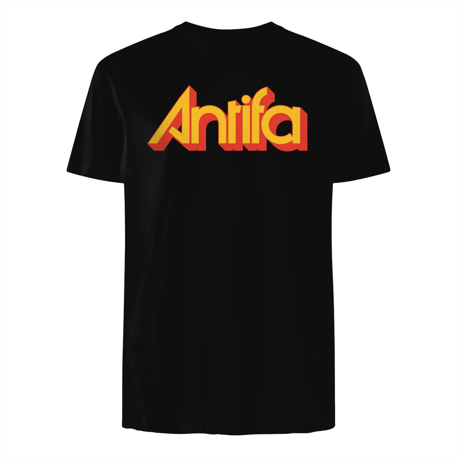 Antifa Retro 70s Style T-Shirt | Bold Red & Yellow Graphic Tee | Black Unisex