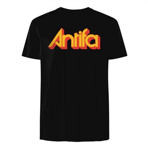 Antifa Retro 70s Style T-Shirt | Bold Red & Yellow Graphic Tee 