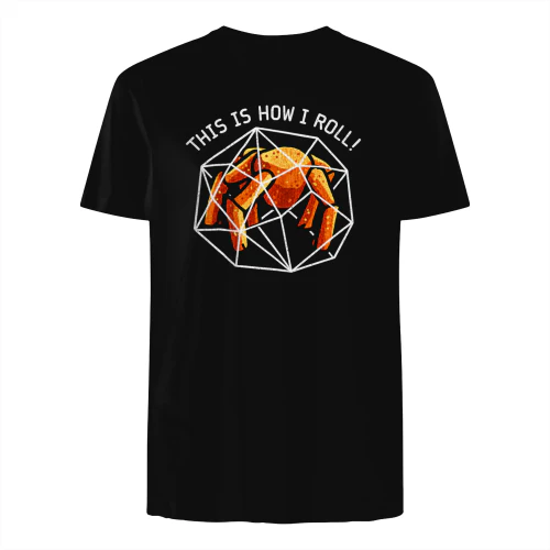 Funny Crab Shirt “This Is How I Roll” – Geometric Crab T-Shirt, Nerd Humor Tee, DnD Dice Inspired Graphic Shirt