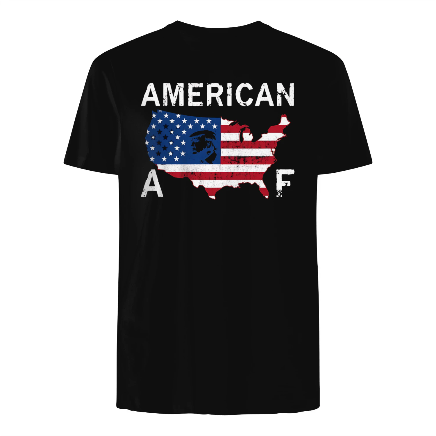AMERICAN AF" Trump US Map Flag Patriotic T-Shirt – Bold Pro-Trump Conservative Graphic Tee