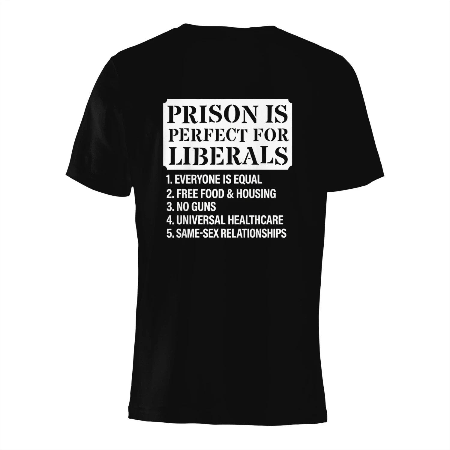 Funny Political Sarcasm T-Shirt – "Prison Is Perfect for Liberals" Graphic Tee – Conservative Humor Apparel for Men & Women