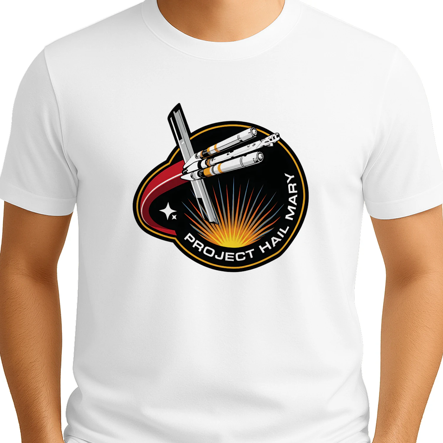 Project Hail Mary Space Mission Graphic T-Shirt – Sci-Fi Movie Inspired Astronaut & Rocket Design