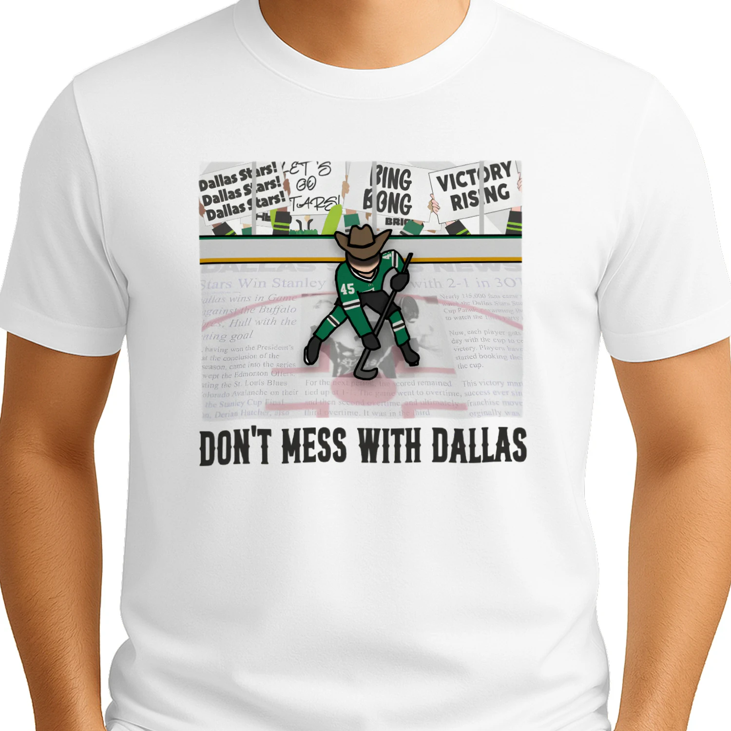Don't Mess With Dallas Stars T-Shirt - Cowboy Hockey Player Funny Graphic Tee