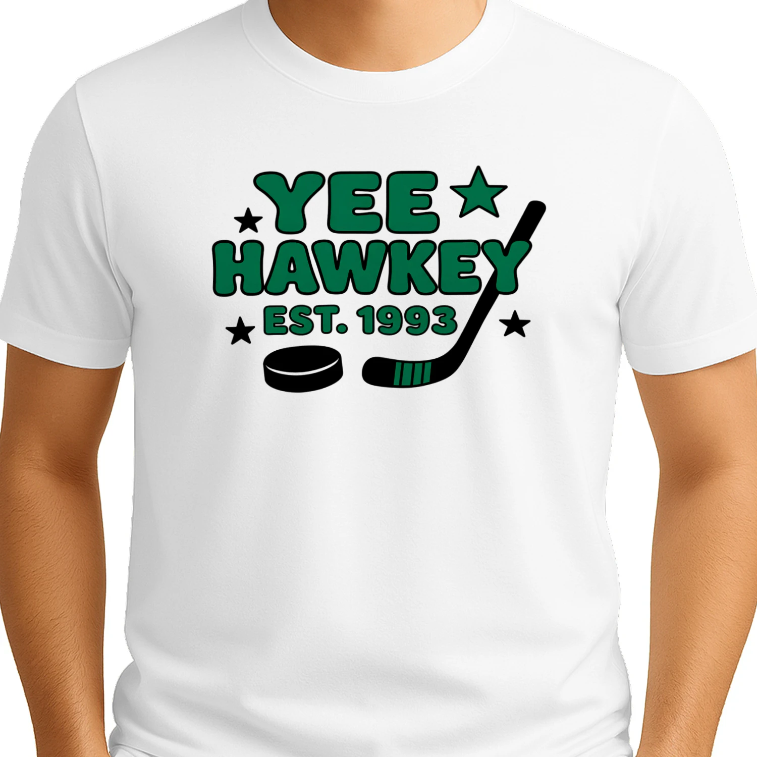 Yee Hawkey Est. 1993 Hockey T-Shirt - Funny Hockey Graphic Tee