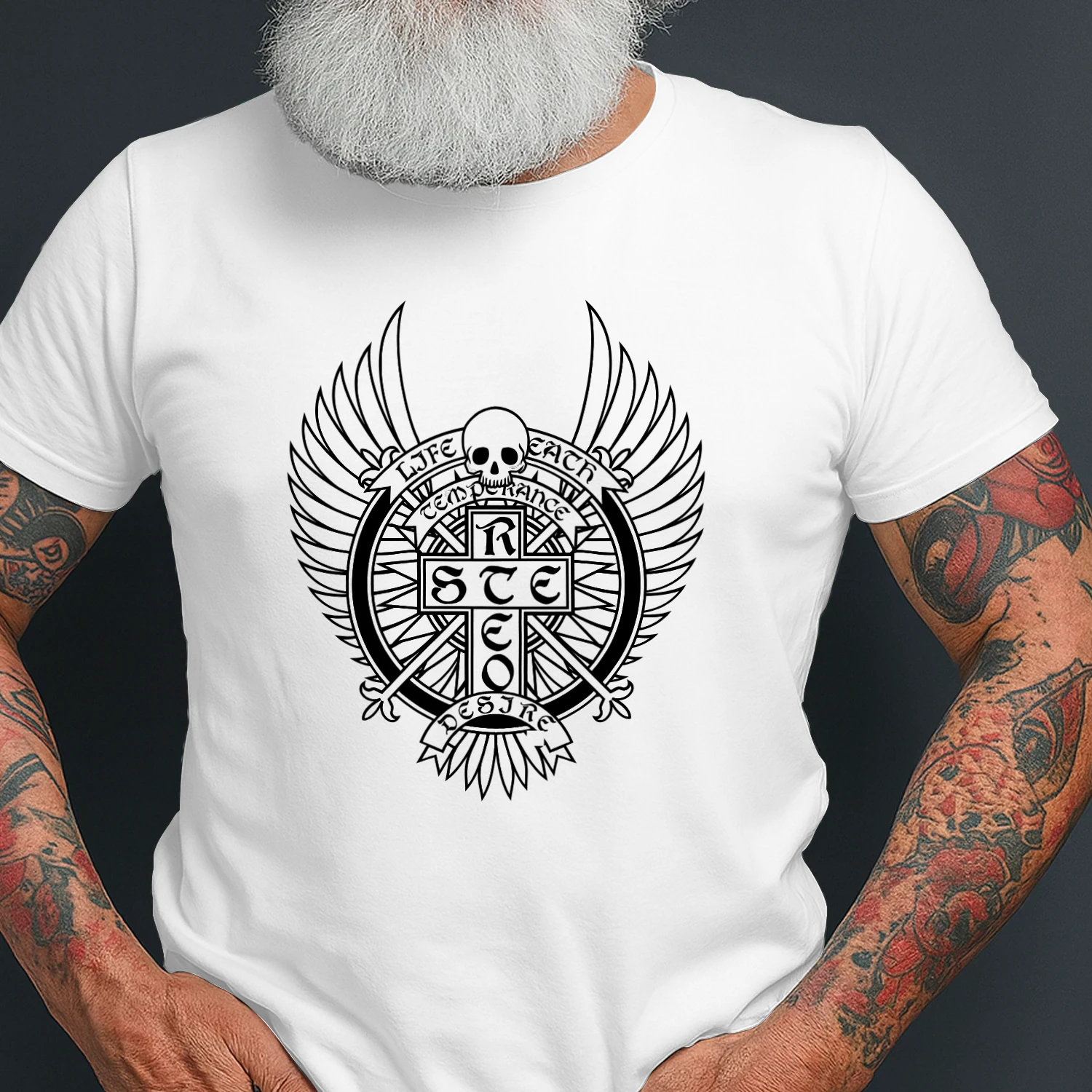 Live Fast Die Young Skull Wings T-Shirt