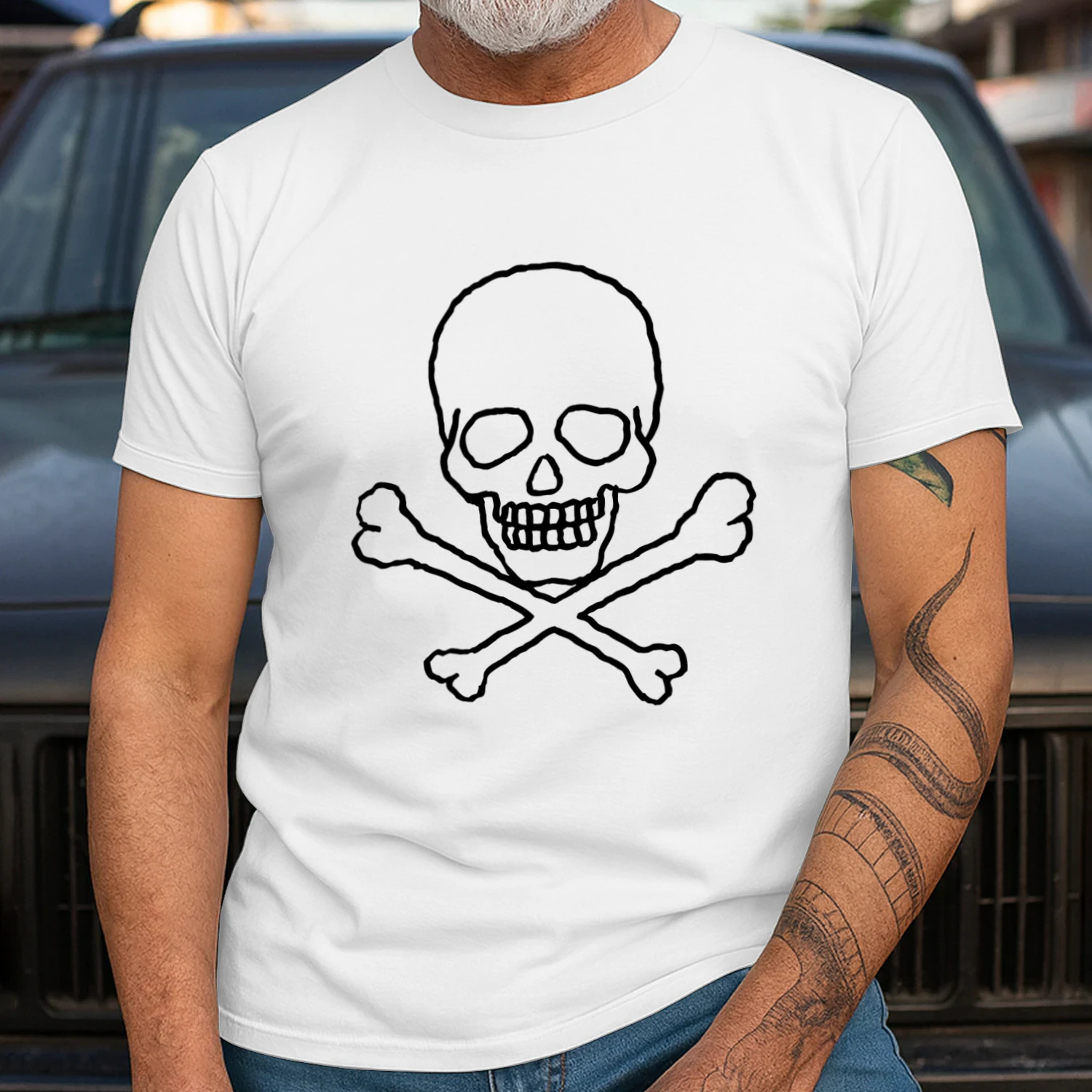 Live Fast Die Young Skull Wings Graphic