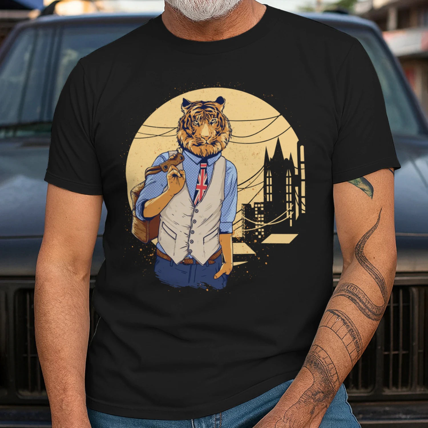 London Tiger Vintage Style Graphic Design