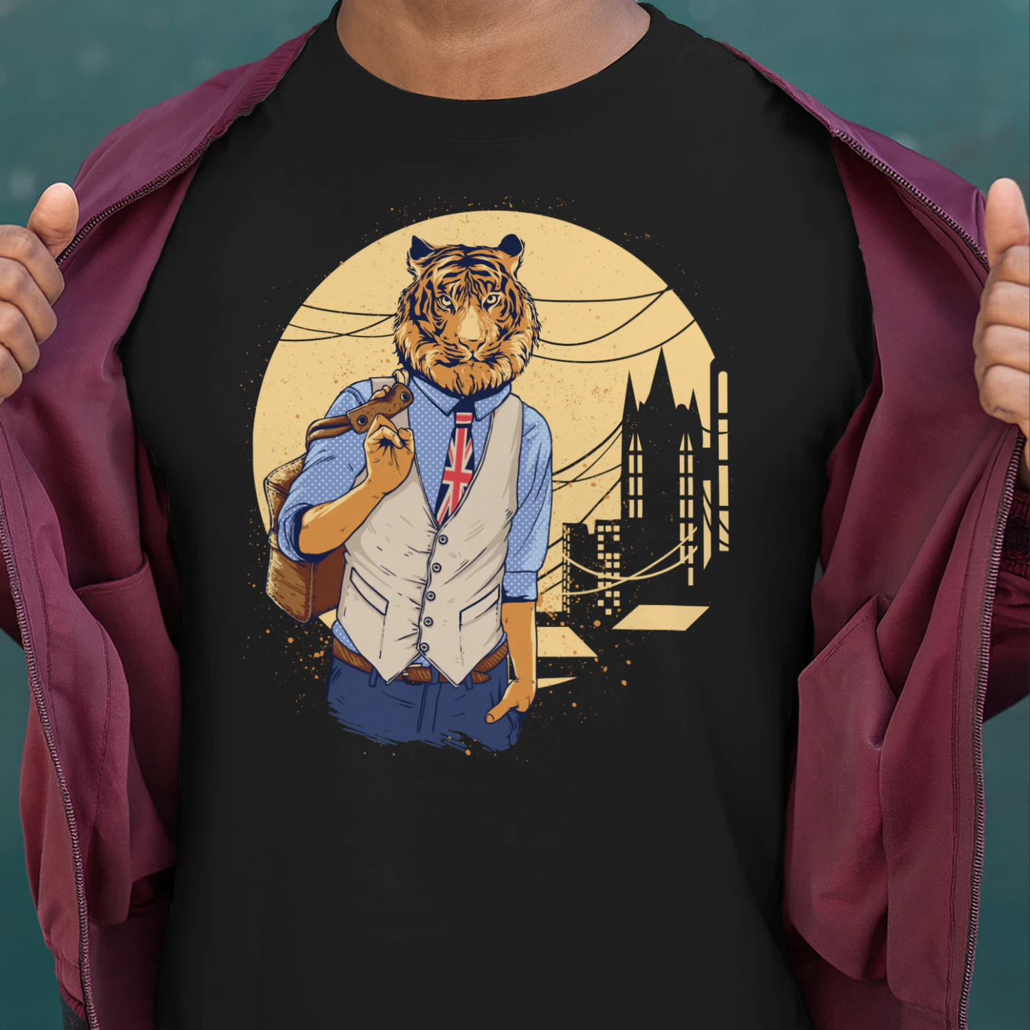 London Tiger Vintage Style Graphic Design