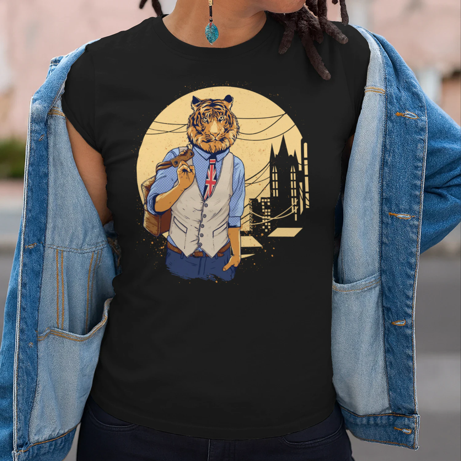 London Tiger Vintage Style Graphic Design