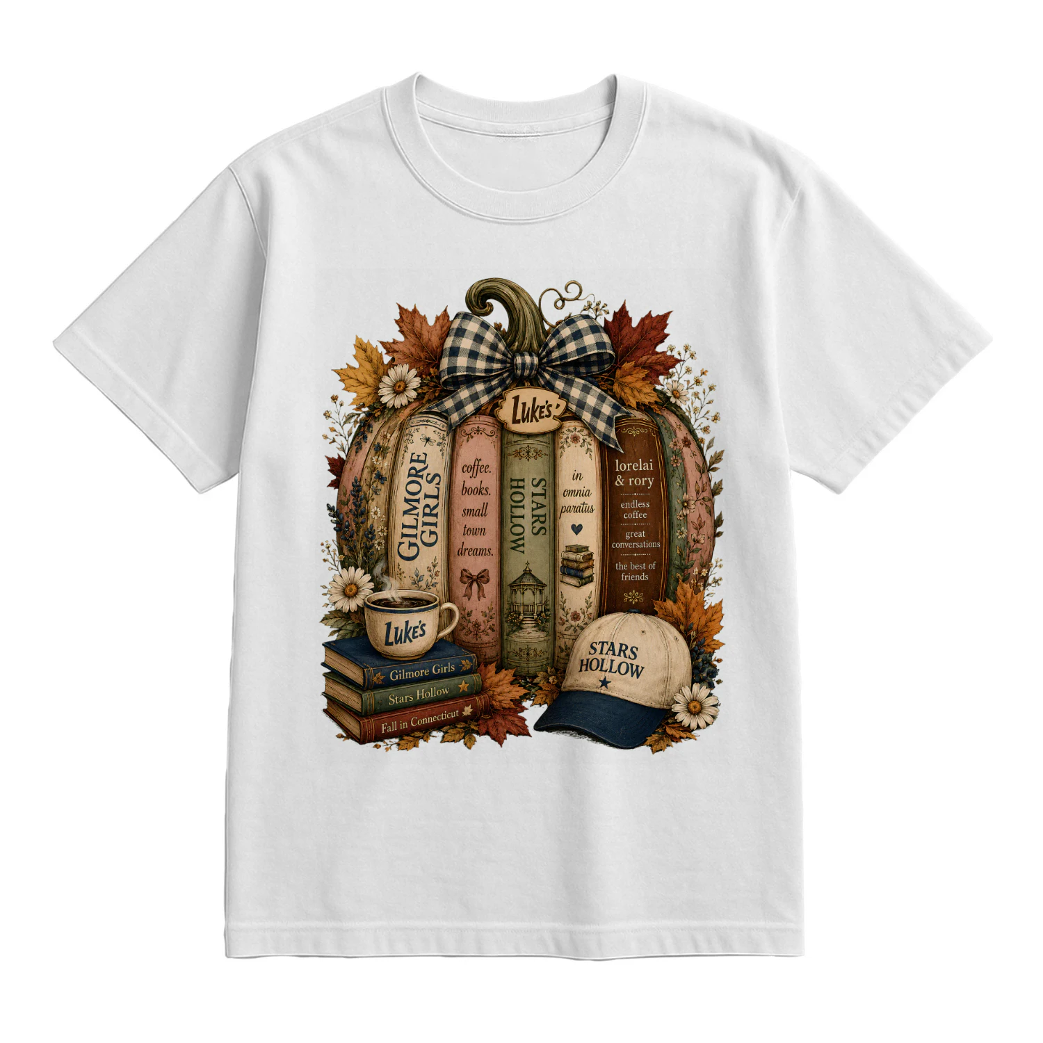 Gilmore Girls Autumn Books Pumpkin T-Shirt