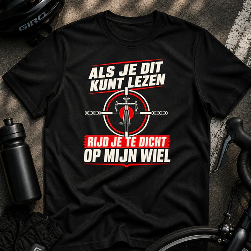 ALS JE DIT KUNT LEZEN 🎯 RIJD JE TE DICHT OP MIJN WIEL