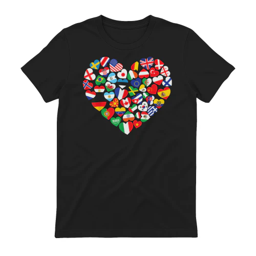 Flags of Countries of The World International Flag Heart 