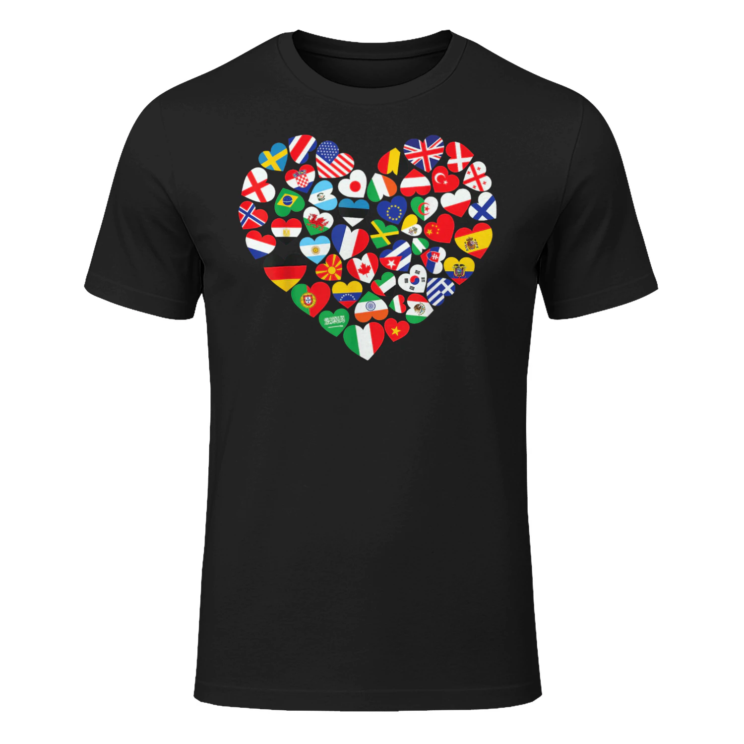 Flags of Countries of The World International Flag Heart Classic Unisex T-shirt