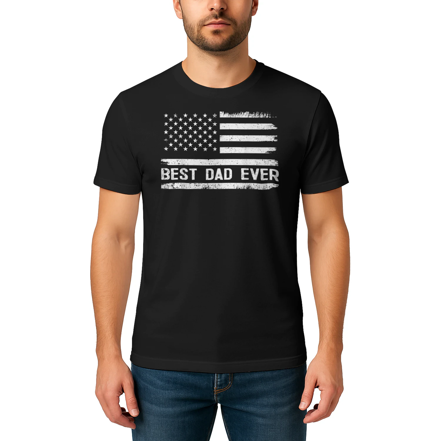 Best Dad Ever with US American Flag Gifts Fathers Day Dad Classic Unisex T-shirt