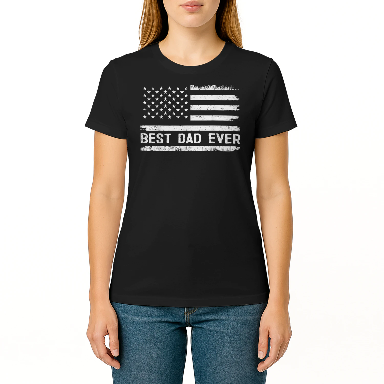 Best Dad Ever with US American Flag Gifts Fathers Day Dad Classic Unisex T-shirt